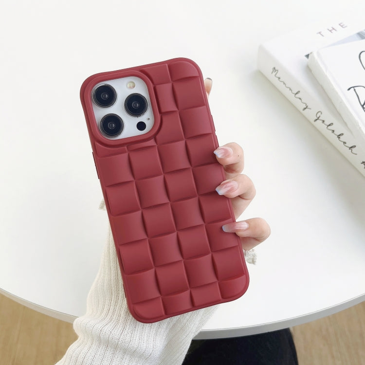 3D Cube Weave Texture Skin Feel Phone Case, For iPhone 14 Plus, For iPhone 13 Pro Max, For iPhone 13 Pro