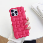 3D Cube Weave Texture Skin Feel Phone Case, For iPhone 14 Plus, For iPhone 13 Pro Max, For iPhone 13 Pro