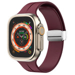 Magnetic Fold Clasp Silicone Watch Band, For Apple Watch Series 8&7 45mm, For Apple Watch Series 8&7 41mm