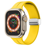 Magnetic Fold Clasp Silicone Watch Band, For Apple Watch Series 8&7 45mm, For Apple Watch Series 8&7 41mm