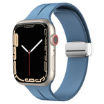 Magnetic Fold Clasp Silicone Watch Band, For Apple Watch Series 8&7 45mm, For Apple Watch Series 8&7 41mm