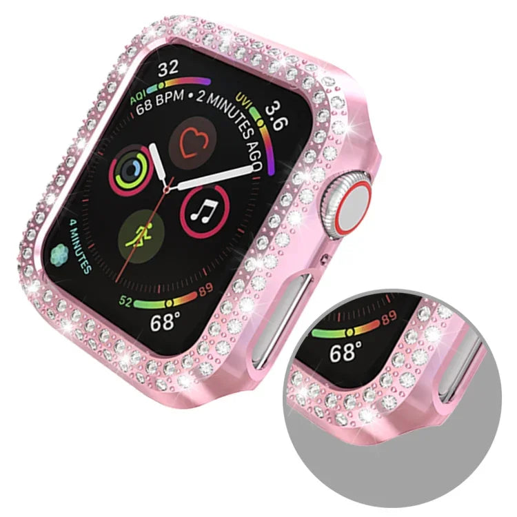 Double Row Diamonds PC Protective Case, For Apple Watch Series 6 / 5 / 4 / SE 2025 / 2023 / 2022 44mm, For Apple Watch Series 3 & 2 & 1 38mm