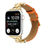 D-Buckle Plain Genuine Leather Watch Band, For Apple Watch Series 8&7 45mm, For Apple Watch Series 8&7 41mm
