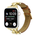 D-Buckle Plain Genuine Leather Watch Band, For Apple Watch Series 8&7 45mm, For Apple Watch Series 8&7 41mm
