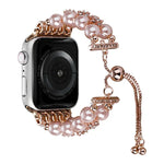 Double Row Beads Telescopic Chain Watch Band, For Apple Watch Ultra 49mm / Series 8&7 45mm / SE 2&6&SE&5&4 44mm / 3&2&1 42mm, For Apple Watch Series 8&7 41mm / SE 2&6&SE&5&4 40mm / 3&2&1 38mm