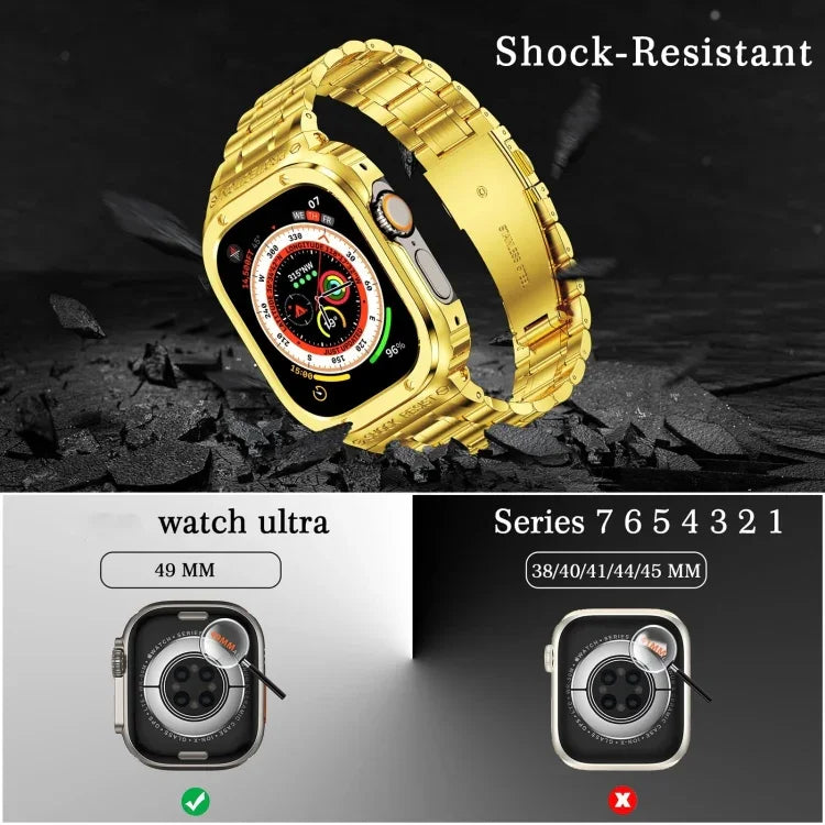 Metal Integrated Watch Protective Case, For Apple Watch Series SE 2025&6&SE&5&4 44mm, For Apple Watch Ultra 3 / 2 / 1 49mm, For Apple Watch Series 9 / 8 / 7 45mm