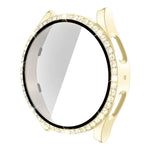 Single Row Diamond PC + Tempered Glass Watch Case, For Samsung Galaxy Watch5 44mm