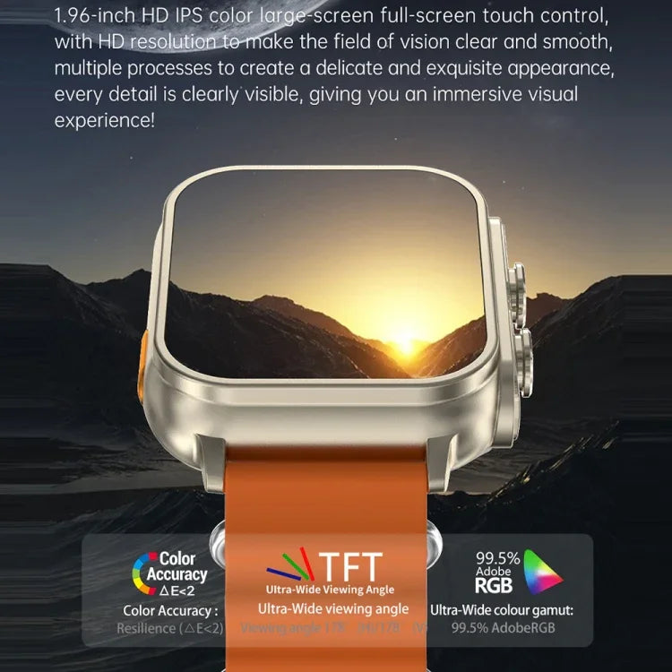 N22 2 in 1 1.96 inch HD Display Sport Bluetooth Call Earphone Smart Watch