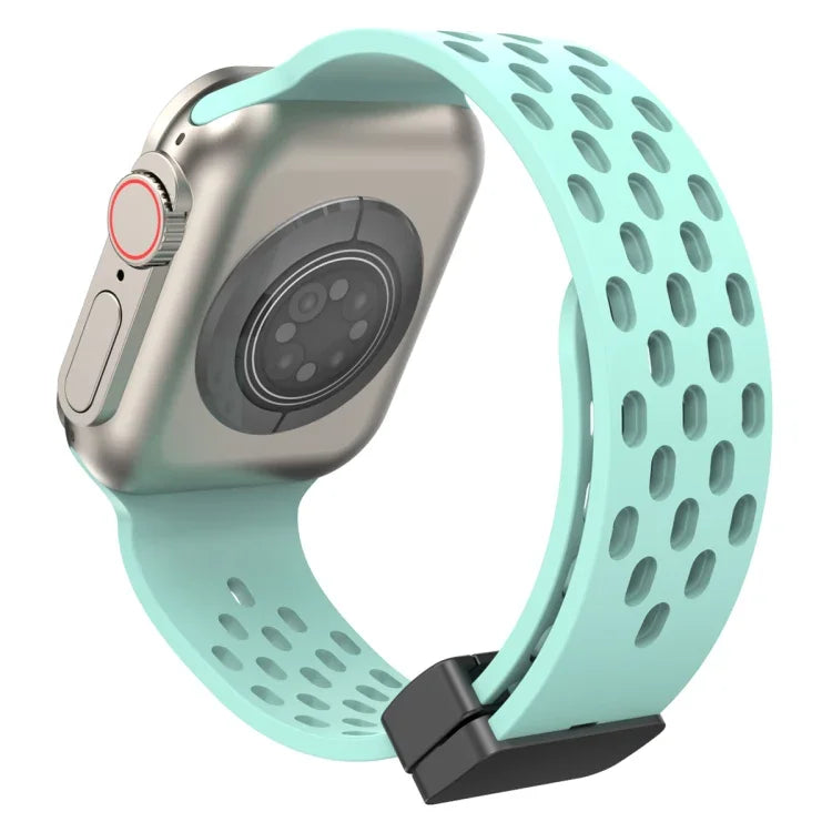 Magnetic Clasp Silicone Watch Band, For Apple Watch Series 8&7 41mm, For Apple Watch Series 8&7 45mm