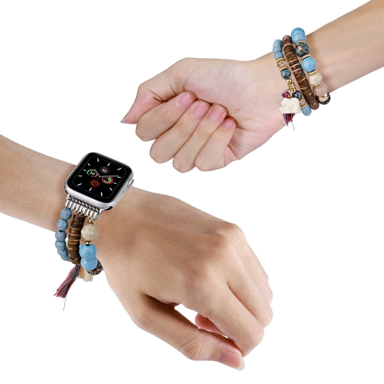 Beads Elephant Pendant Watch Band, For Apple Watch Series 10 46mm, For Apple Watch Series 10 42mm, For Apple Watch SE 2023 44mm, For Apple Watch SE 2023 40mm, For Apple Watch Ultra 2 49mm, For Apple Watch 9 45mm, For Apple Watch 9 41mm                 ...