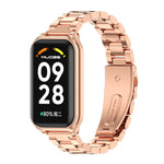 Mijobs Metal Shell + Three-Bead Stainless Steel Watch Band, For Xiaomi Smart Band 8 Active / Redmi Band 2