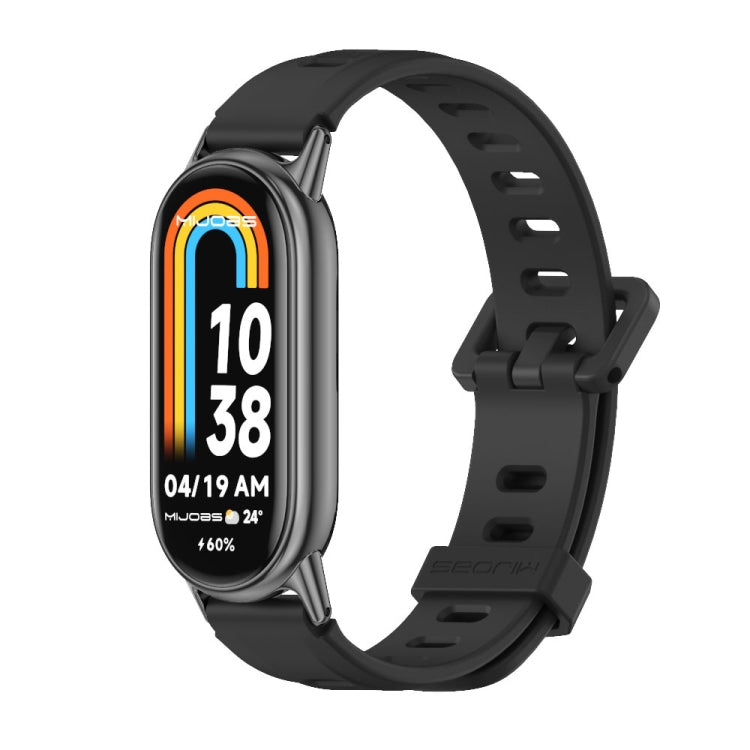 Mijobs Flat Hole Breathable Silicone Watch Band, For Xiaomi Smart Band 10 / 9 / 8