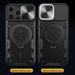 CD Texture Sliding Camshield Magnetic Holder Phone Case, For iPhone 14 Pro Max, For iPhone 13 Pro Max, For iPhone 13 Pro, For iPhone 13, For iPhone 12, For iPhone 12 Pro Max, For iPhone 12 Pro, For iPhone 11 Pro Max
