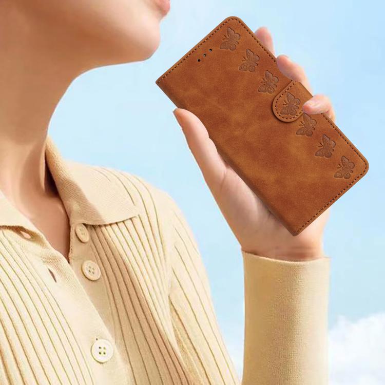 Seven Butterflies Embossed Leather Phone Case, For iPhone 16e / 17e, For iPhone 17 Pro Max, For iPhone 17 Pro, For iPhone 17, For iPhone Air, For iPhone 16 Pro Max, For iPhone 16 Pro, For iPhone 16 Plus