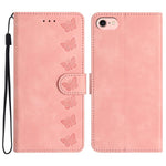 Seven Butterflies Embossed Leather Phone Case, For iPhone 16e / 17e, For iPhone 17 Pro Max, For iPhone 17 Pro, For iPhone 17, For iPhone Air, For iPhone 16 Pro Max, For iPhone 16 Pro, For iPhone 16 Plus