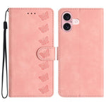Seven Butterflies Embossed Leather Phone Case, For iPhone 16e / 17e, For iPhone 17 Pro Max, For iPhone 17 Pro, For iPhone 17, For iPhone Air, For iPhone 16 Pro Max, For iPhone 16 Pro, For iPhone 16 Plus