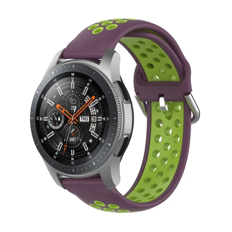 Universal Sports Two-tone Silicone Replacement Wrist Strap, For Samsung Galaxy Watch 46mm / Gear S3, For Huawei Watch GT2 / Honor Magic Watch 2 46mm