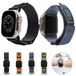 Nylon Two Section Watch Band, For Apple Watch SE 2023 44mm, For Apple Watch Ultra 49mm, For Apple Watch SE 2023 40mm, For Apple Watch 8 41mm, For Apple Watch Ultra 2 49mm, For Apple Watch 8 45mm, For Apple Watch 9 45mm, For Apple Watch SE 2022 40mm    ...