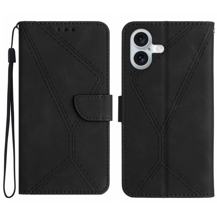 Stitching Embossed Leather Phone Case, For iPhone 17e / 16e, For iPhone 17 Pro Max, For iPhone 17 Pro, For iPhone 17, For iPhone Air, For iPhone 16 Pro Max, For iPhone 16 Pro, For iPhone 16 Plus