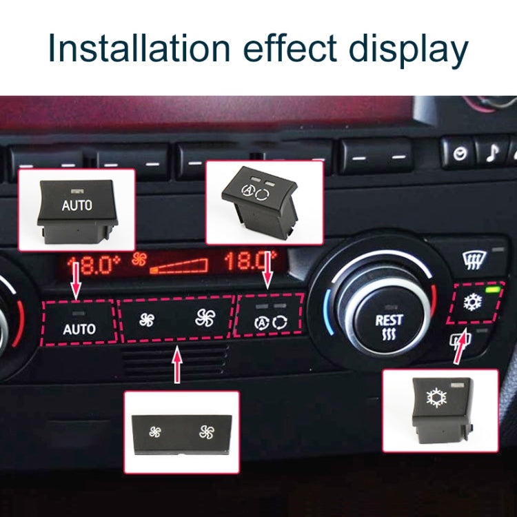 For BMW 1 Series / 3 Series / X1 / X3 Left Driving Car Air Conditioner Panel Switch Button, Air Volume Key Without OFF, Air Volume Key With OFF, AUTO Key, A Key, Snow Key