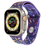 Rainbow Raindrops Silicone Watch Band, For Apple Watch Ultra 49mm, For Apple Watch SE 2023 44mm, For Apple Watch 8 41mm, For Apple Watch SE 2023 40mm