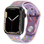 Rainbow Raindrops Silicone Watch Band, For Apple Watch 8 45mm, For Apple Watch Ultra 2 49mm, For Apple Watch 9 45mm, For Apple Watch SE 2022 40mm