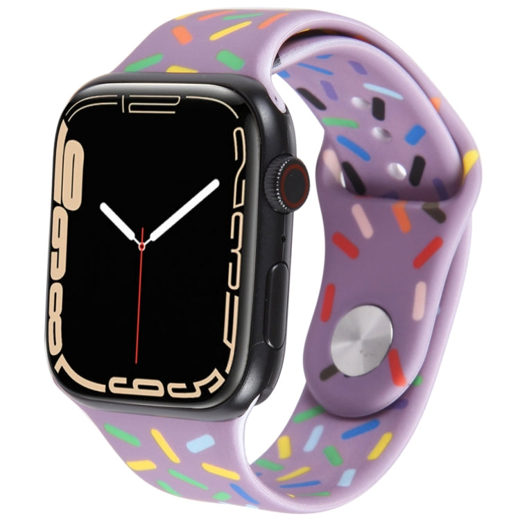 Rainbow Raindrops Silicone Watch Band, For Apple Watch 8 45mm, For Apple Watch Ultra 2 49mm, For Apple Watch 9 45mm, For Apple Watch SE 2022 40mm