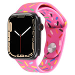 Rainbow Raindrops Silicone Watch Band, For Apple Watch 8 45mm, For Apple Watch Ultra 2 49mm, For Apple Watch 9 45mm, For Apple Watch SE 2022 40mm