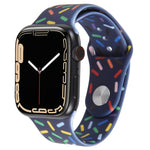 Rainbow Raindrops Silicone Watch Band, For Apple Watch 9 41mm, For Apple Watch SE 2022 44mm, For Apple Watch 7 41mm, For Apple Watch 7 45mm