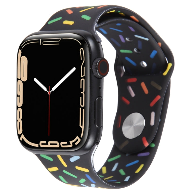 Rainbow Raindrops Silicone Watch Band, For Apple Watch 9 41mm, For Apple Watch SE 2022 44mm, For Apple Watch 7 41mm, For Apple Watch 7 45mm