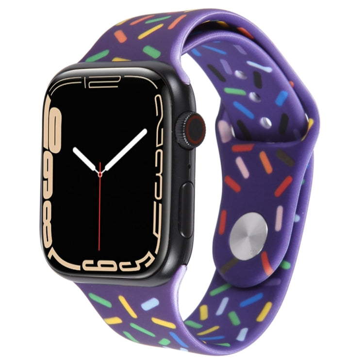 Rainbow Raindrops Silicone Watch Band, For Apple Watch 9 41mm, For Apple Watch SE 2022 44mm, For Apple Watch 7 41mm, For Apple Watch 7 45mm