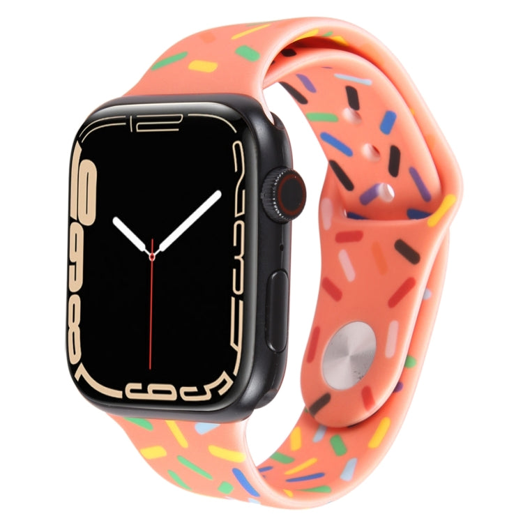 Rainbow Raindrops Silicone Watch Band, For Apple Watch 9 41mm, For Apple Watch SE 2022 44mm, For Apple Watch 7 41mm, For Apple Watch 7 45mm
