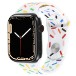 Rainbow Raindrops Silicone Watch Band, For Apple Watch 5 44mm, For Apple Watch 5 40mm, For Apple Watch 4 44mm, For Apple Watch 4 40mm