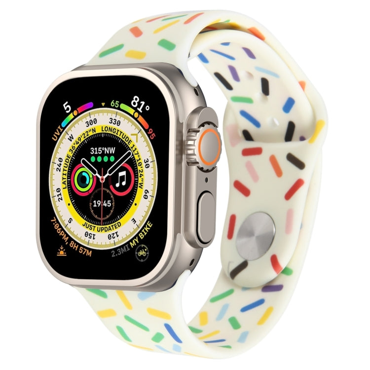Rainbow Raindrops Silicone Watch Band, For Apple Watch Ultra 49mm, For Apple Watch SE 2023 44mm, For Apple Watch 8 41mm, For Apple Watch SE 2023 40mm