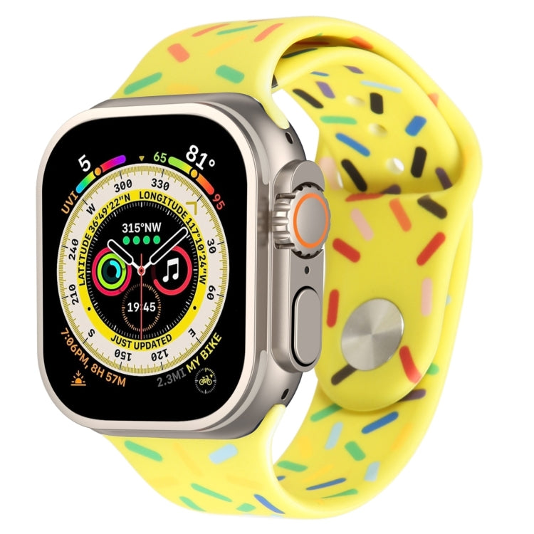 Rainbow Raindrops Silicone Watch Band, For Apple Watch 8 45mm, For Apple Watch Ultra 2 49mm, For Apple Watch 9 45mm, For Apple Watch SE 2022 40mm