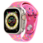 Rainbow Raindrops Silicone Watch Band, For Apple Watch 8 45mm, For Apple Watch Ultra 2 49mm, For Apple Watch 9 45mm, For Apple Watch SE 2022 40mm