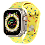 Rainbow Raindrops Silicone Watch Band, For Apple Watch 9 41mm, For Apple Watch SE 2022 44mm, For Apple Watch 7 41mm, For Apple Watch 7 45mm