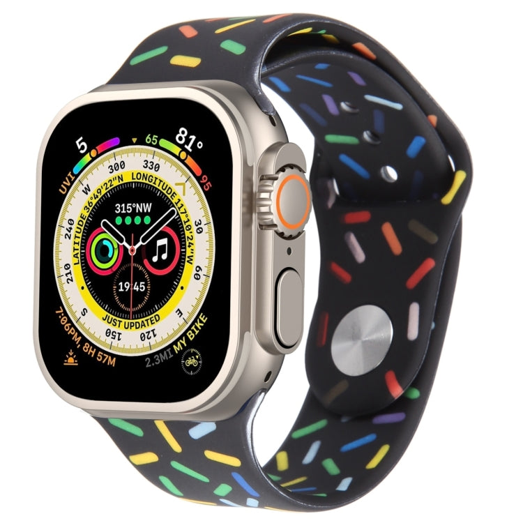 Rainbow Raindrops Silicone Watch Band, For Apple Watch 9 41mm, For Apple Watch SE 2022 44mm, For Apple Watch 7 41mm, For Apple Watch 7 45mm