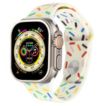 Rainbow Raindrops Silicone Watch Band, For Apple Watch 9 41mm, For Apple Watch SE 2022 44mm, For Apple Watch 7 41mm, For Apple Watch 7 45mm