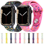 Rainbow Raindrops Silicone Watch Band, For Apple Watch 3 38mm, For Apple Watch 3 42mm, For Apple Watch 2 42mm, For Apple Watch 2 38mm