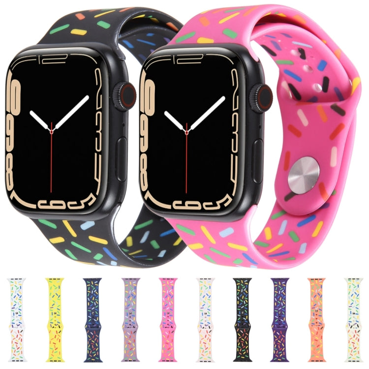 Rainbow Raindrops Silicone Watch Band, For Apple Watch Ultra 49mm, For Apple Watch SE 2023 44mm, For Apple Watch 8 41mm, For Apple Watch SE 2023 40mm