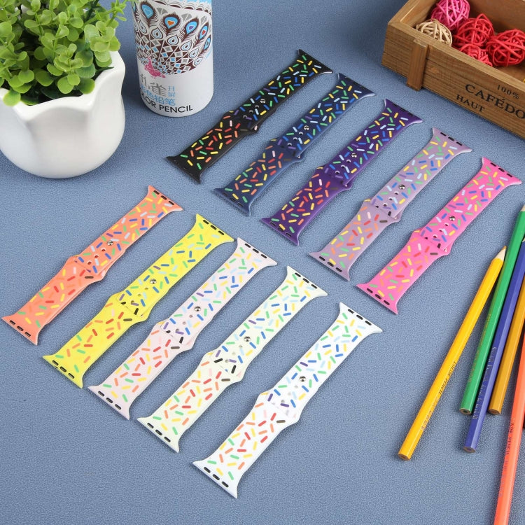 Rainbow Raindrops Silicone Watch Band, For Apple Watch 9 41mm, For Apple Watch SE 2022 44mm, For Apple Watch 7 41mm, For Apple Watch 7 45mm