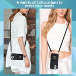 Rhombic Texture Card Bag Phone Case with Long Lanyard, For iPhone 14 Pro Max, For iPhone 13 Pro Max, For iPhone 13 Pro, For iPhone 13, For iPhone 12 / 12 Pro, For iPhone 12 Pro Max