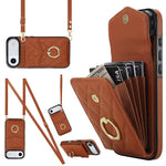 Rhombic Texture Card Bag Phone Case with Long Lanyard, For iPhone 17e / 16e, For iPhone 17 Pro Max, For iPhone 17 Pro, For iPhone 17, For iPhone Air, For iPhone 15 Pro Max