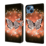 Crystal 3D Shockproof Protective Leather Phone Case, For iPhone 15 Pro, For iPhone 13 / 14