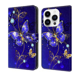 Crystal 3D Shockproof Protective Leather Phone Case, For iPhone 14 Pro, For iPhone 15 Plus