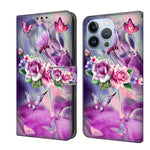 Crystal 3D Shockproof Protective Leather Phone Case, For iPhone 14 Plus, For iPhone 15 Pro Max