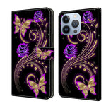 Crystal 3D Shockproof Protective Leather Phone Case, For iPhone 14 Plus, For iPhone 15 Pro Max