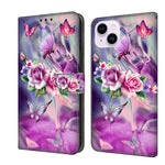 Crystal 3D Shockproof Protective Leather Phone Case, For iPhone 14 Pro, For iPhone 15 Plus