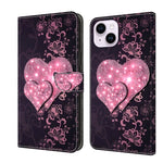 Crystal 3D Shockproof Protective Leather Phone Case, For iPhone 14 Pro, For iPhone 15 Plus